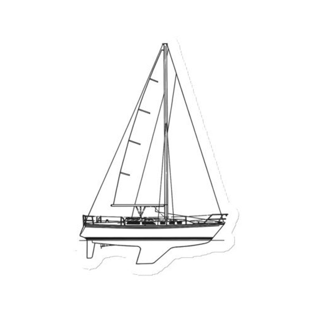 Catalina 34 sailboat magnet with a line drawing of the boat