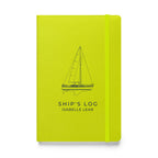 Catalina 34 ship's log with a line drawing of the boat on the Hot Yellow cover