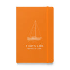 Catalina 34 ship's log with a line drawing of the boat on the Orange cover