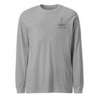 Stern Long Sleeve | Custom sailboat shirt in Heather Gray - front view