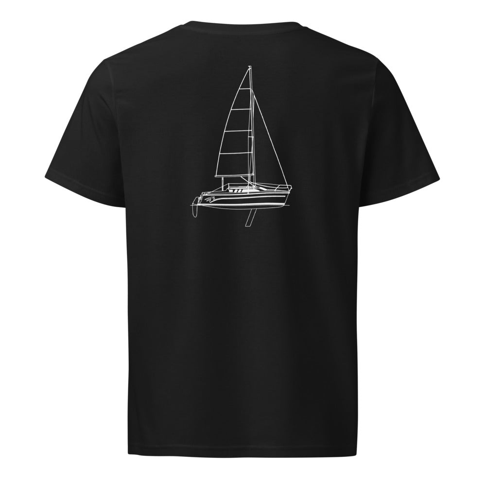 Hunter 326 sailboat shirt in Black - back design