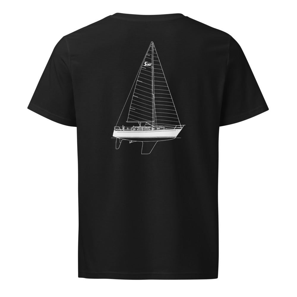 Sabre 362 sailboat shirt in Black - back design