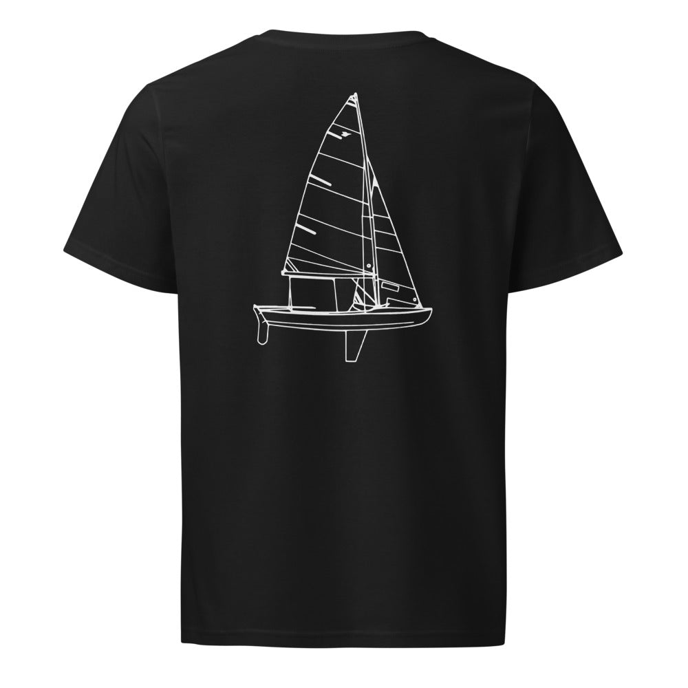 Chubasco Snipe sailboat shirt in Black - back design