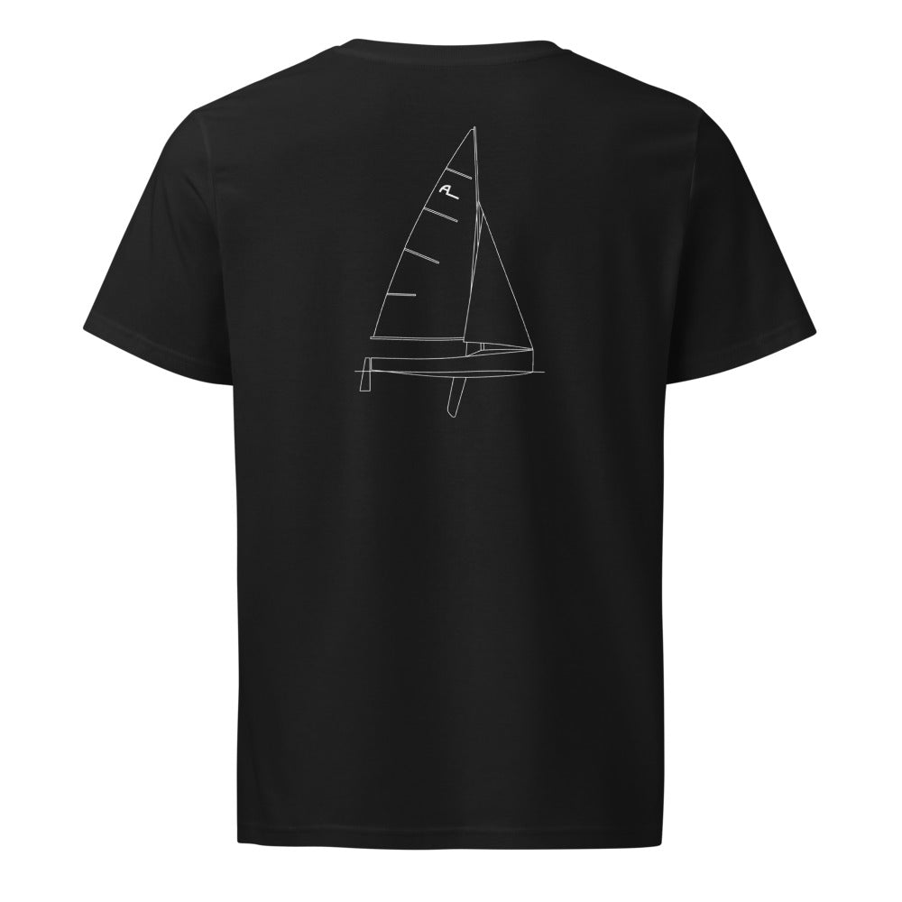Ovington Boats Albacore sailboat shirt in Black - back design