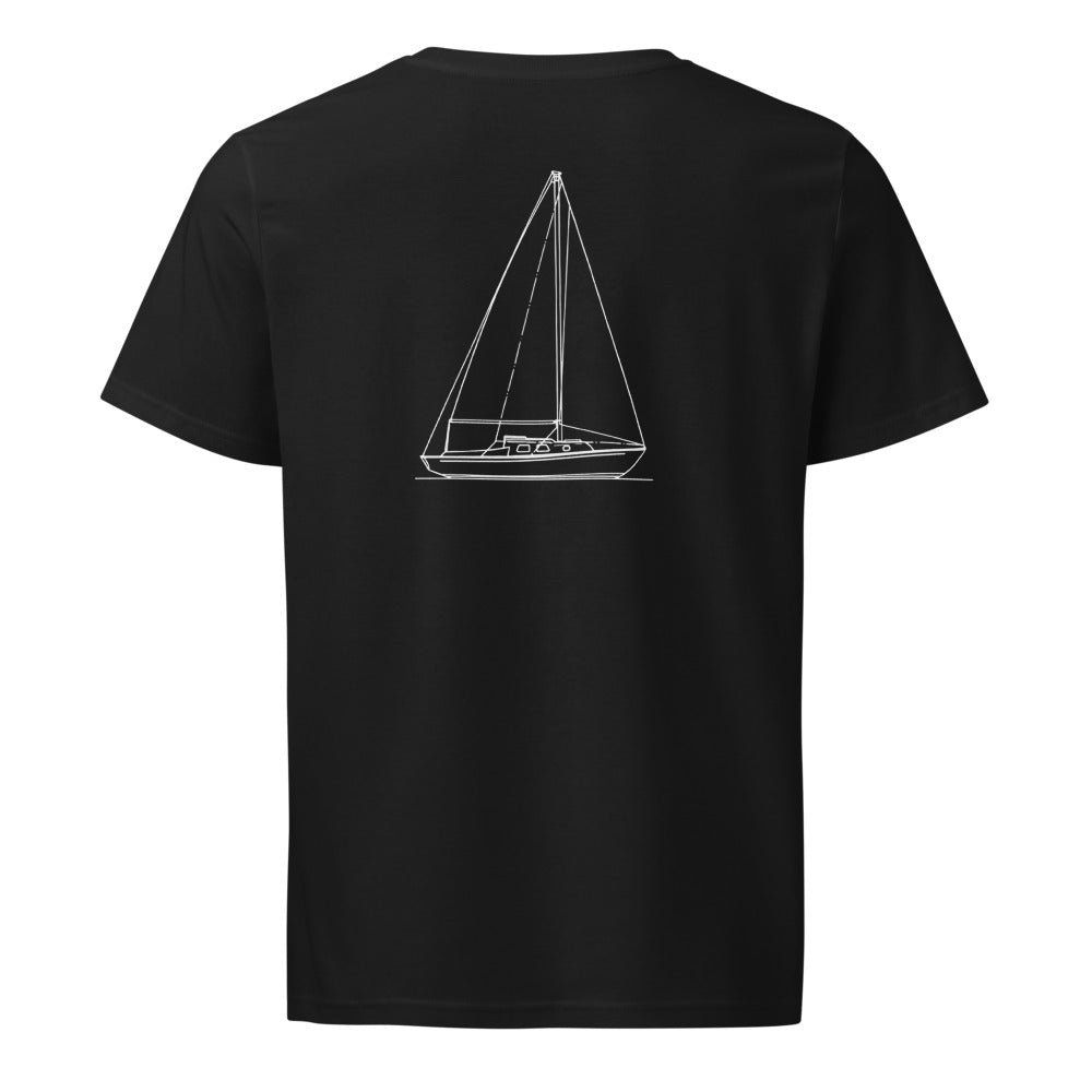 Pearson 26 sailboat shirt in Black - back design