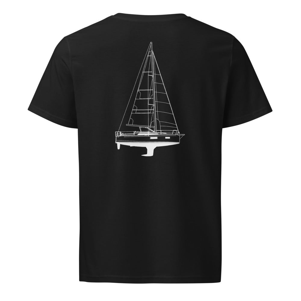 Beneteau Oceanis 34.1 sailboat shirt in Black - back design