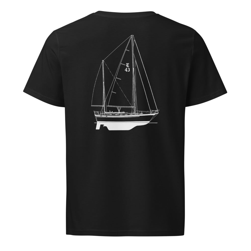 Endeavour 43 sailboat shirt in Black - back design