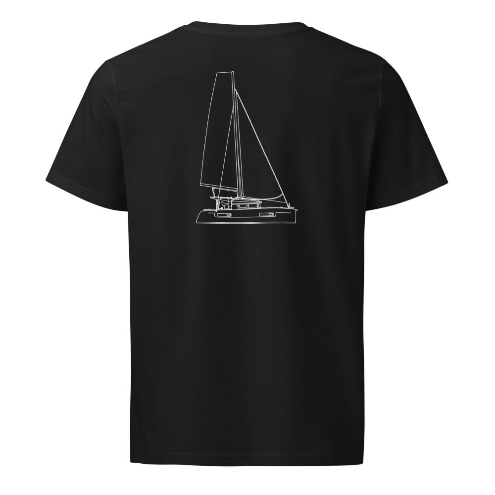 Lagoon 440 sailboat shirt in Black - back design