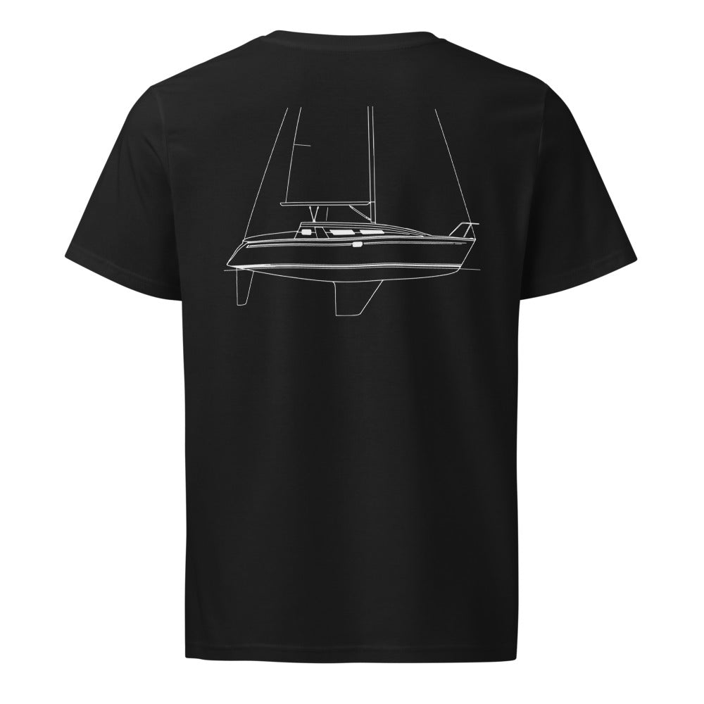 Jeanneau Sun Odyssey 31 sailboat shirt in Black - back design