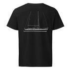 Hallberg-Rassy 43 Mki sailboat shirt in Black - back design
