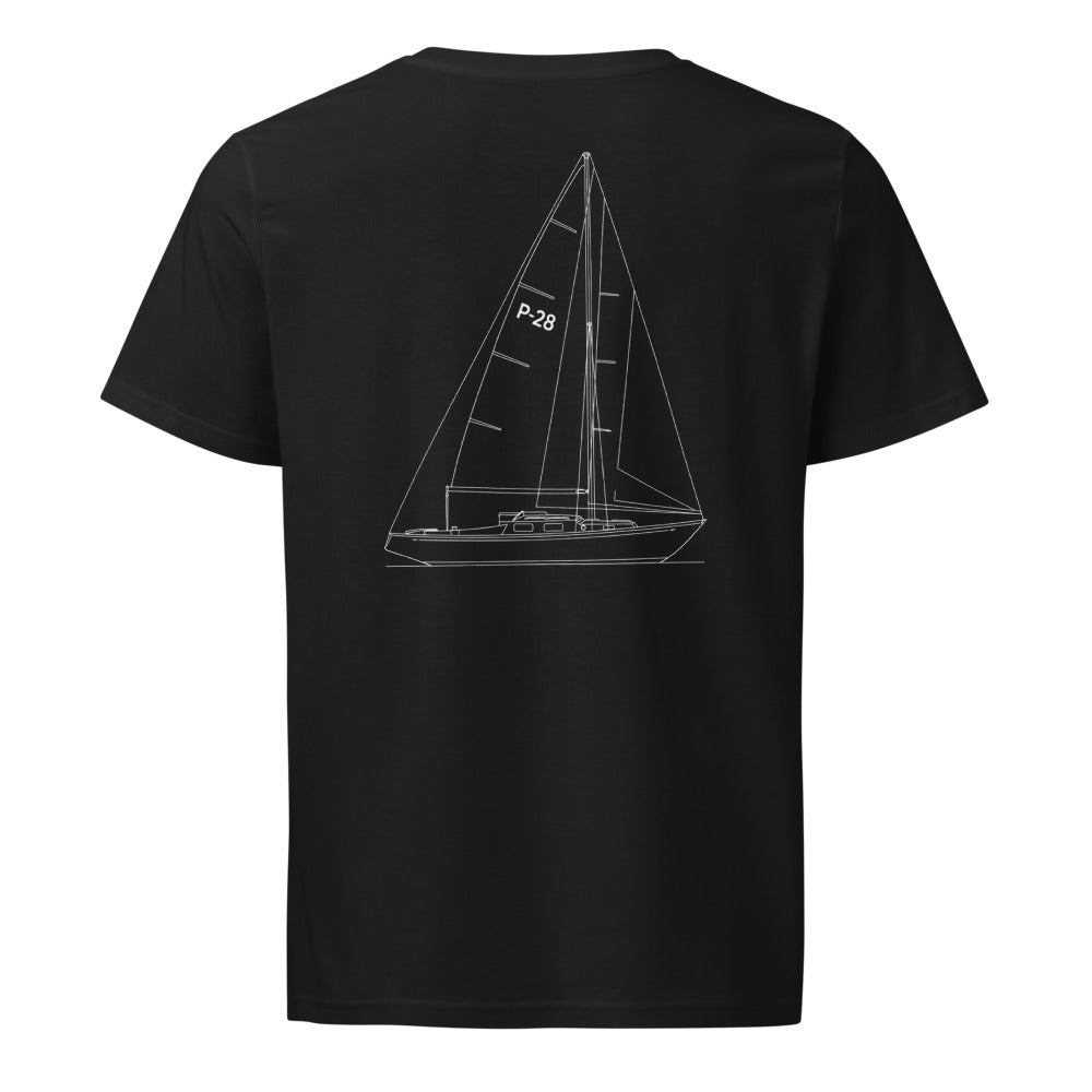 Hallberg-Rassy P-28 sailboat shirt in Black - back design