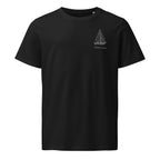 Downeaster 32 sailboat shirt in Black - front design