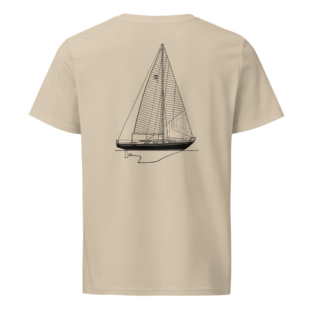 Tyler Boat Ohlson 38 sailboat shirt in Desert Dust - back design