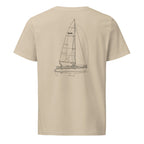Hunter 34 sailboat shirt in Desert Dust - back design