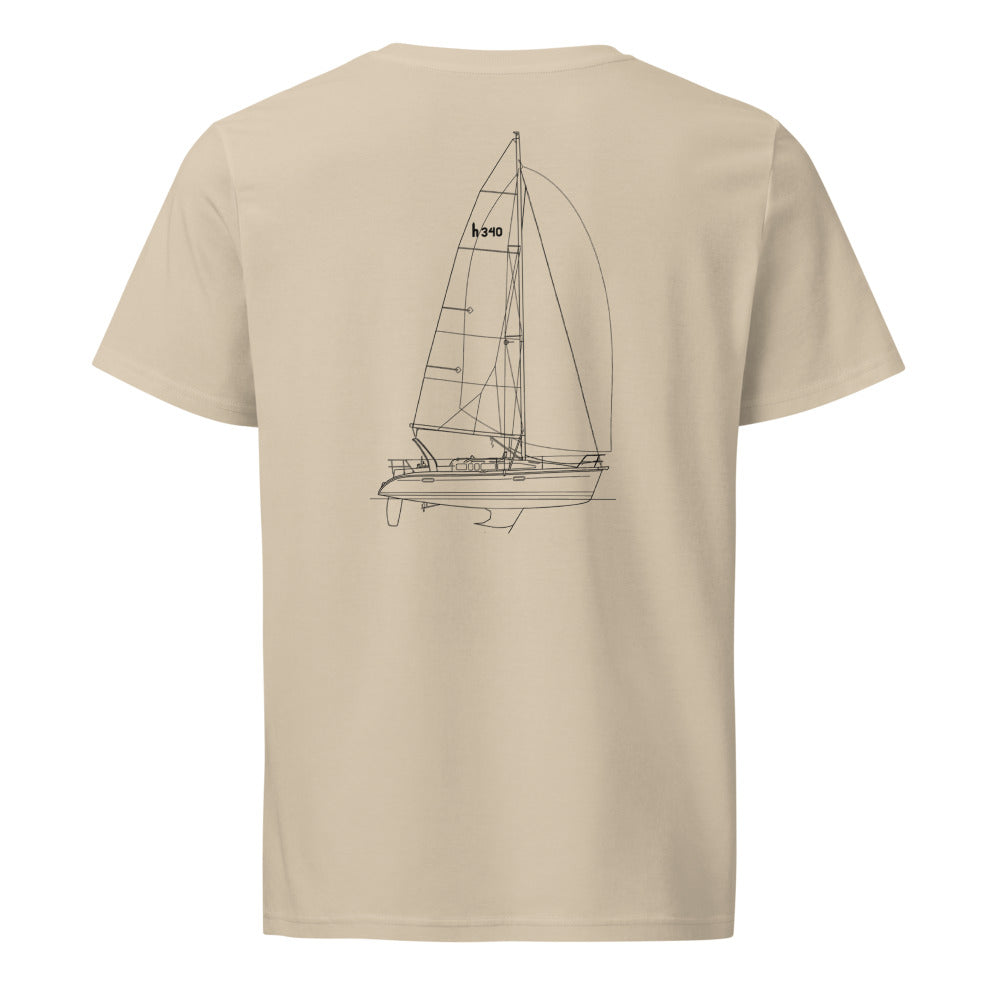Hunter 34 sailboat shirt in Desert Dust - back design
