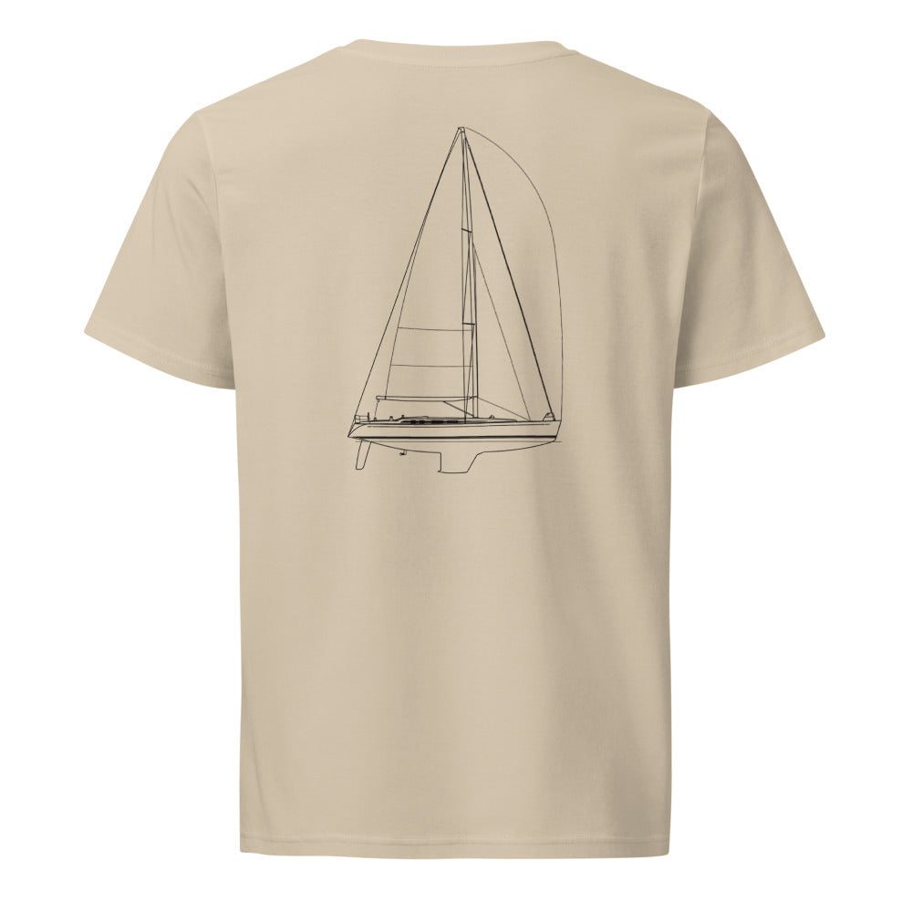 Nautor Swan 53 MK2 sailboat shirt in Desert Dust - back design