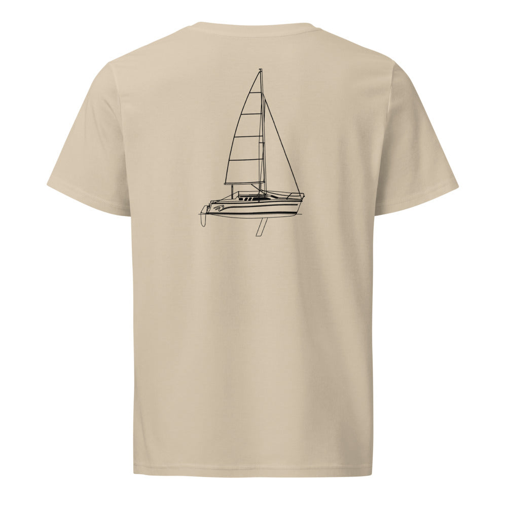 Hunter 326 sailboat shirt in Desert Dust - back design
