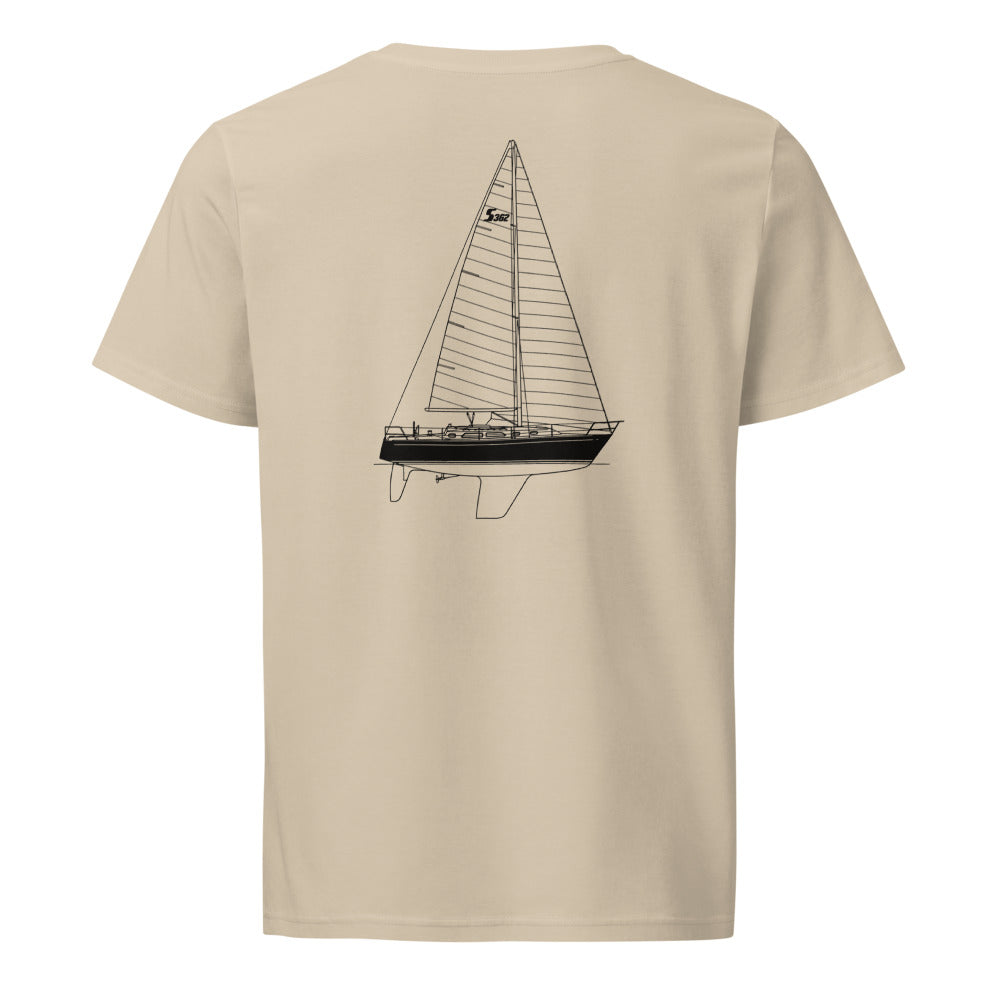 Sabre 362 sailboat shirt in Desert Dust - back design