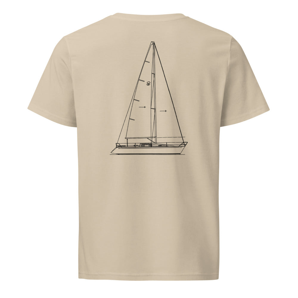 Schock 35 sailboat shirt in Desert Dust - back design