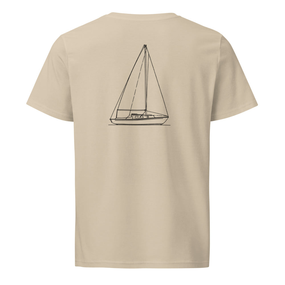 Pearson Commander 26 sailboat shirt in Desert Dust - back design
