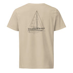 Island Packet 35 sailboat shirt in Desert Dust - back design