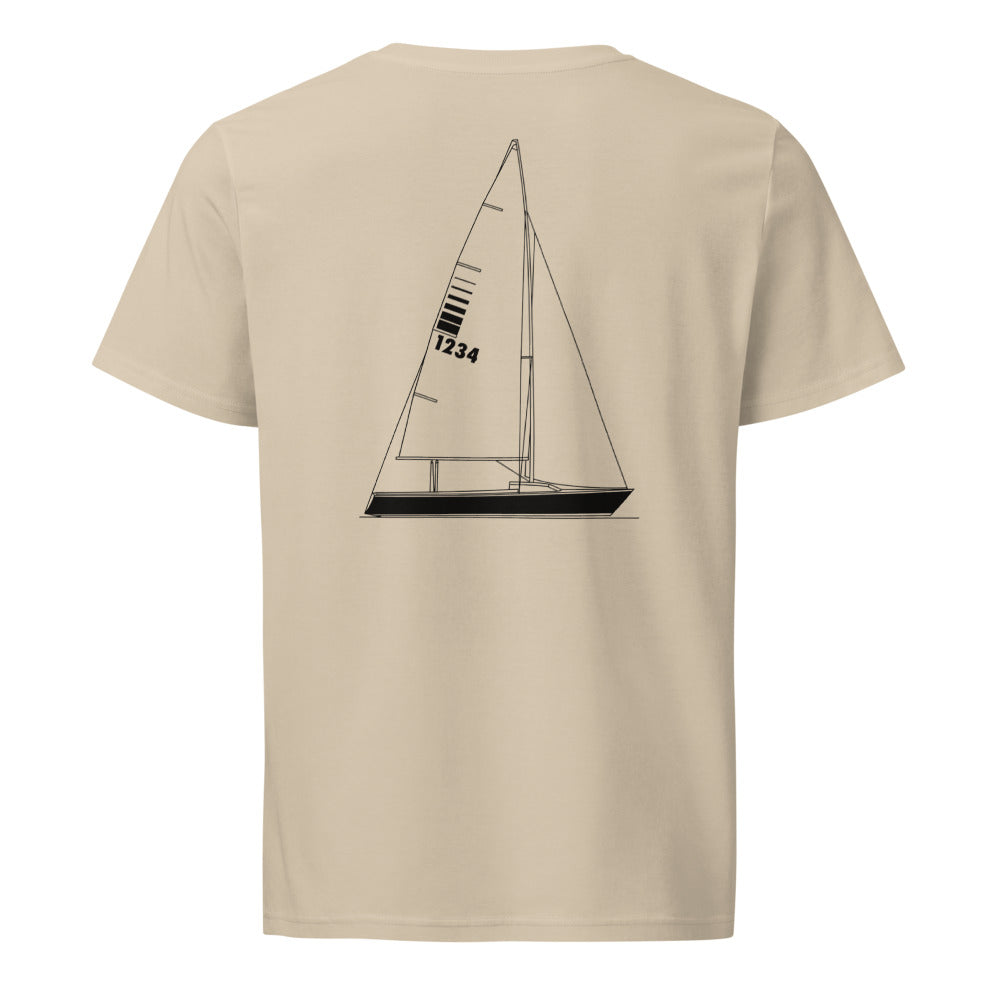 Sonar 23 sailboat shirt in Desert Dust - back design