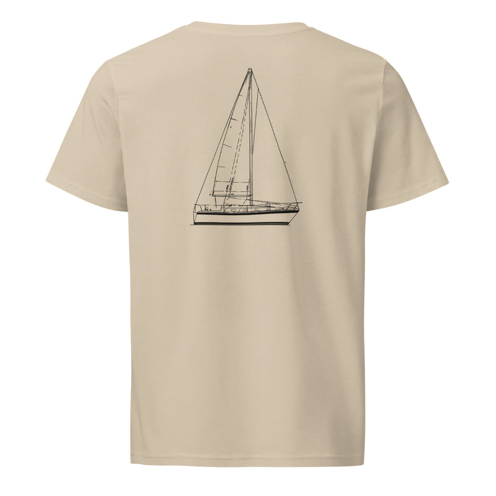 Pearson 30 sailboat shirt in Desert Dust - back design