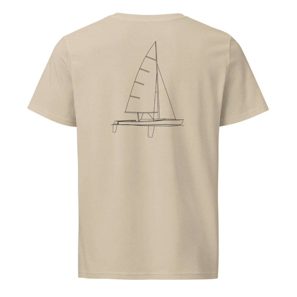 Flying Dutchman sailboat shirt in Desert Dust - back design