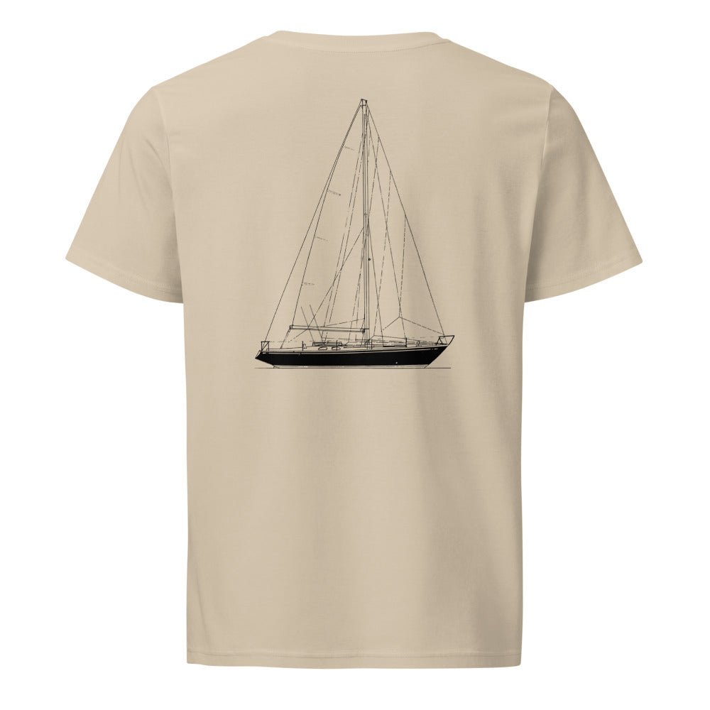 Nautor Swan 40 sailboat shirt in Desert Dust - back design
