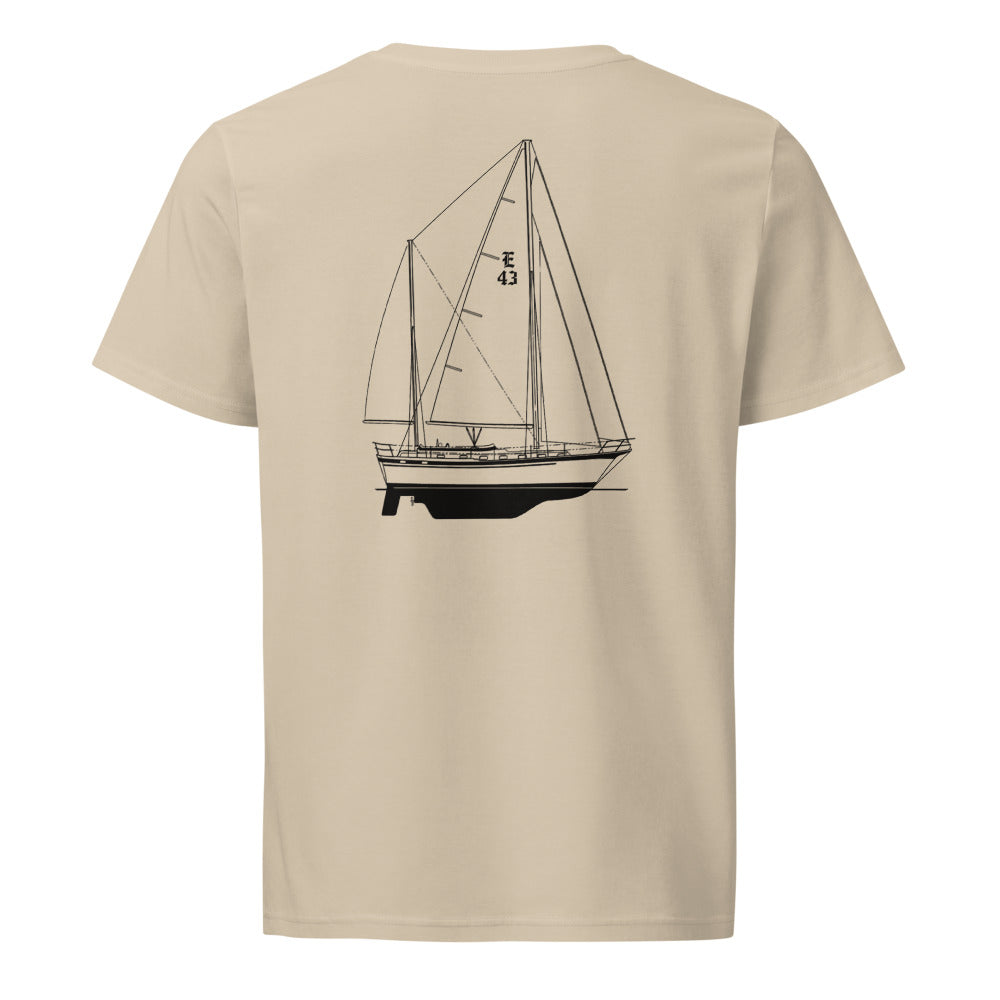 Endeavour 43 sailboat shirt in Desert Dust - back design