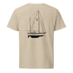 Endeavour 43 sailboat shirt in Desert Dust - back design