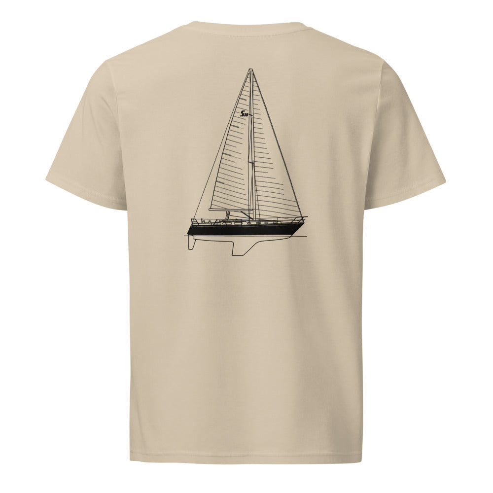 Sabre 38 sailboat shirt in Desert Dust - back design