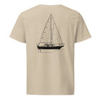 Bayfield 25 sailboat shirt in Desert Dust - back design