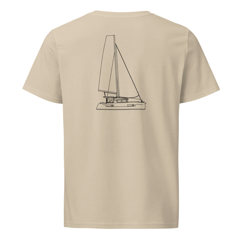 Lagoon 440 sailboat shirt in Desert Dust - back design