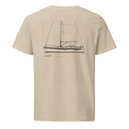 Hallberg-Rassy 412 sailboat shirt in Desert Dust - back design
