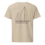 Hallberg-Rassy Rasmus 35 sailboat shirt in Desert Dust - back design