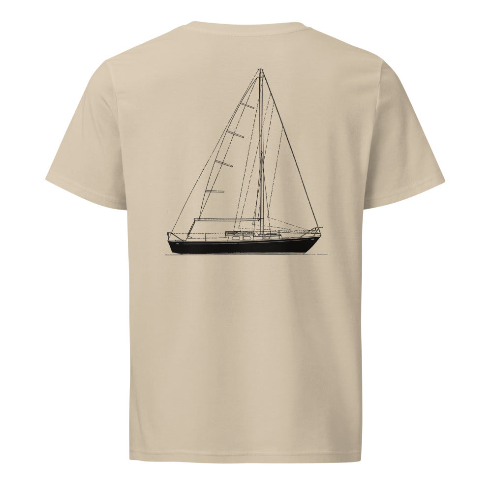 Hallberg-Rassy Misil I sailboat shirt in Desert Dust - back design