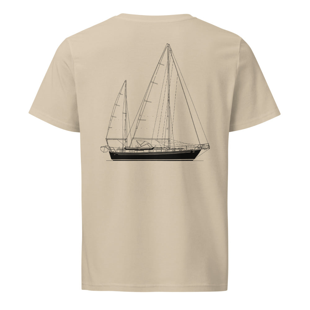 Hallberg-Rassy 41 sailboat shirt in Desert Dust - back design