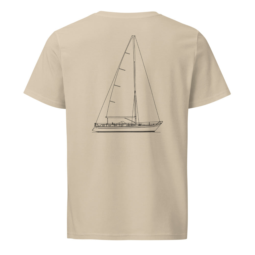 Hallberg-Rassy 42F MK II sailboat shirt in Desert Dust - back design