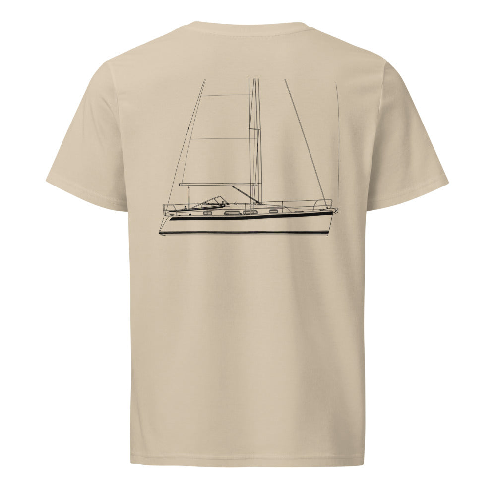 Hallberg-Rassy 310 sailboat shirt in Desert Dust - back design