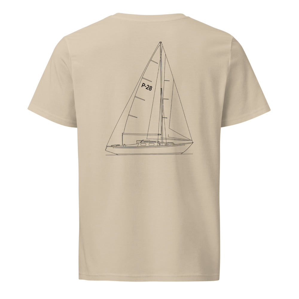 Hallberg-Rassy P-28 sailboat shirt in Desert Dust - back design