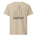 Hallberg-Rassy 42E sailboat shirt in Desert Dust - back design