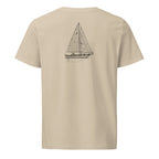 Downeaster 32 sailboat shirt in Desert Dust - back design