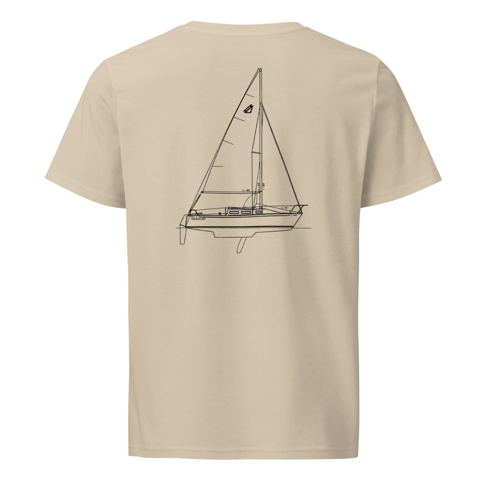 Starwind 223 sailboat shirt in Desert Dust - back design