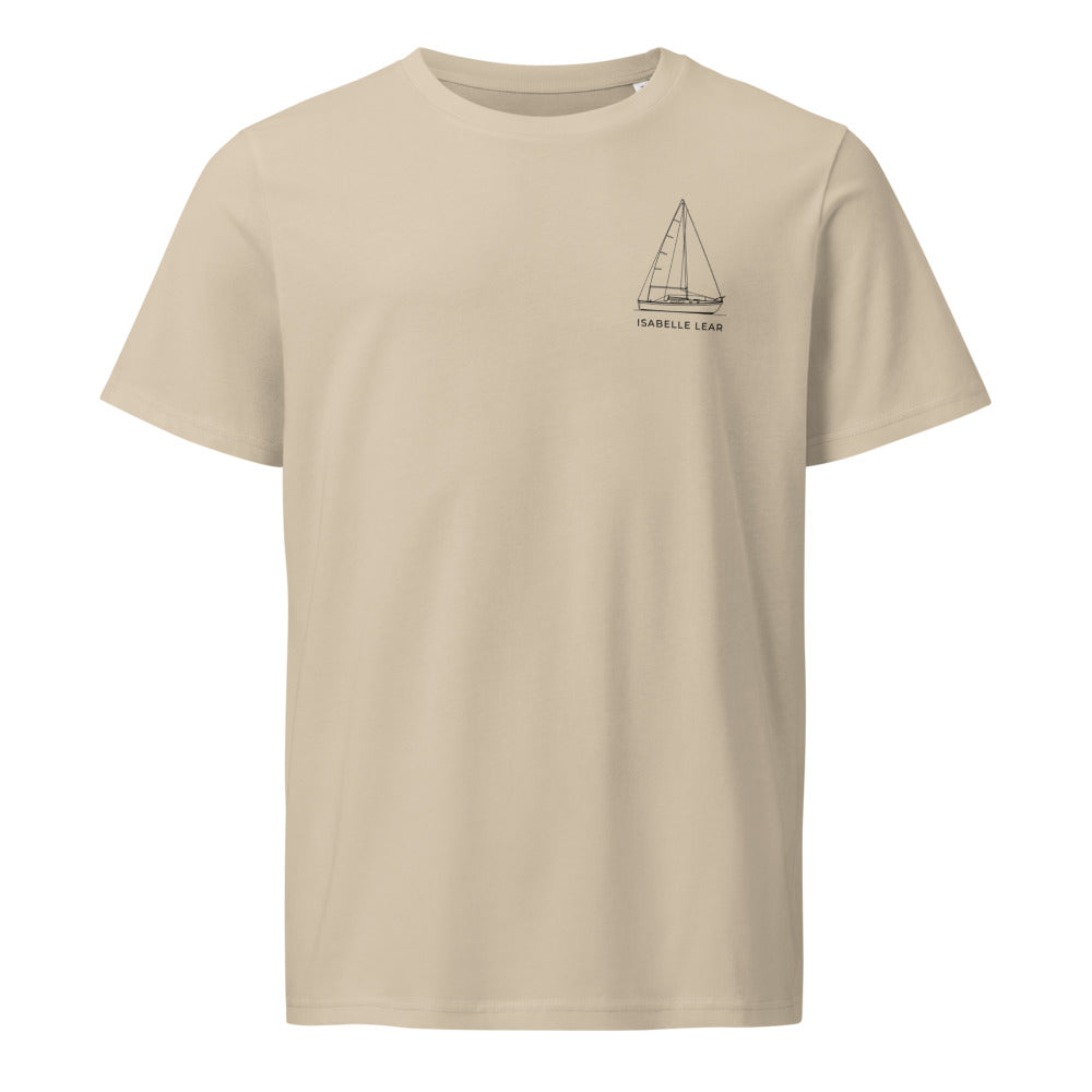 Cal 28 sailboat shirt in Desert Dust - front design