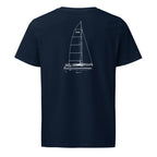 Hunter 336 sailboat shirt in French Navy - back design