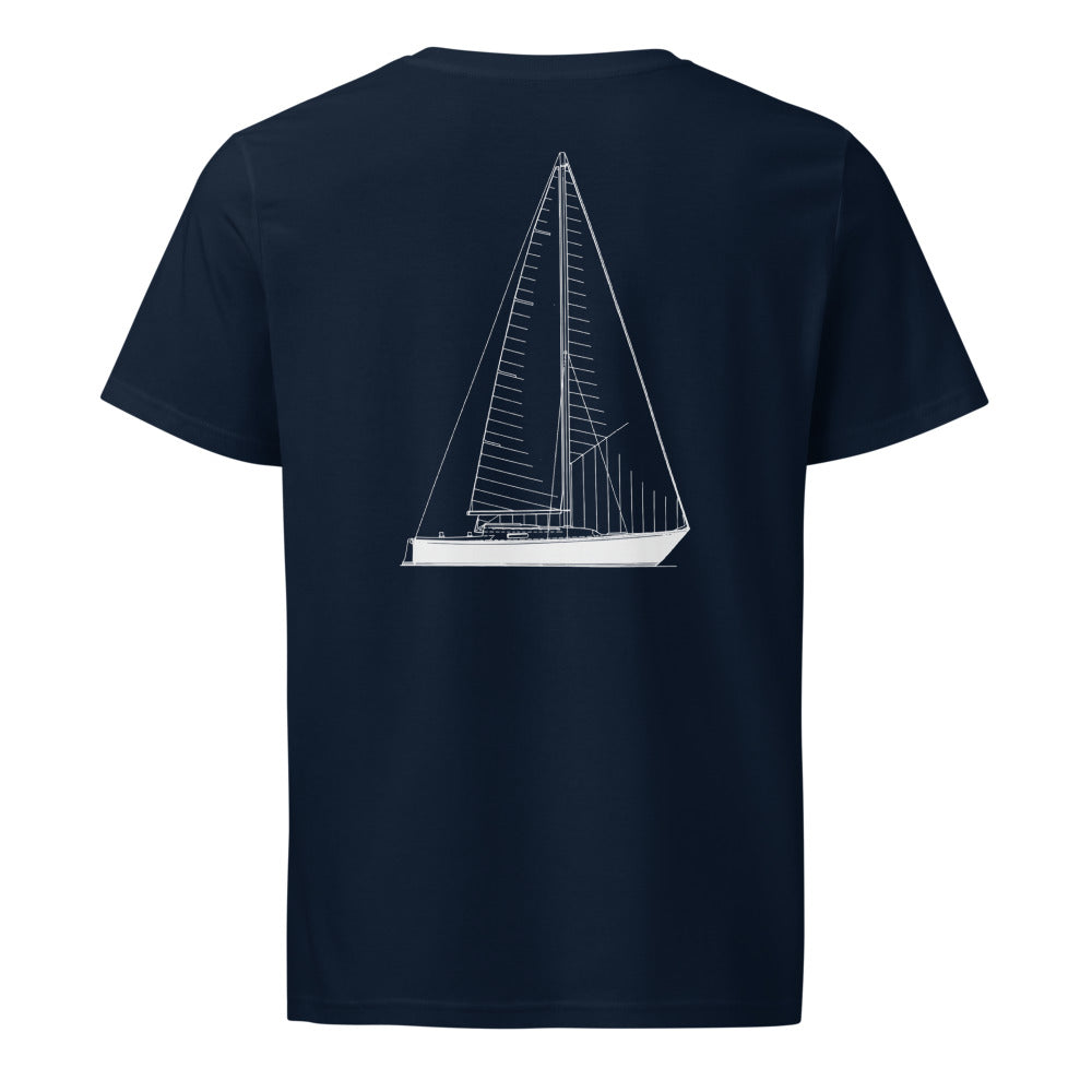 C&C 36 sailboat shirt in French Navy - back design