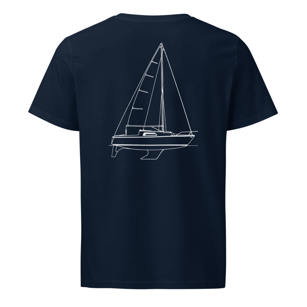 Jeanneau Love Love sailboat shirt in French Navy - back design
