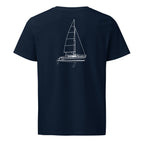 Hunter 426 sailboat shirt in French Navy - back design