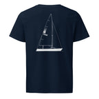 Sonar 23 sailboat shirt in French Navy - back design